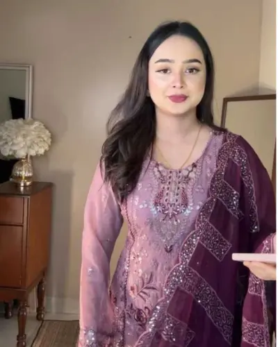 Unstitched Premium Sequence shiffon Georgette party dress (4 PCS) sahira